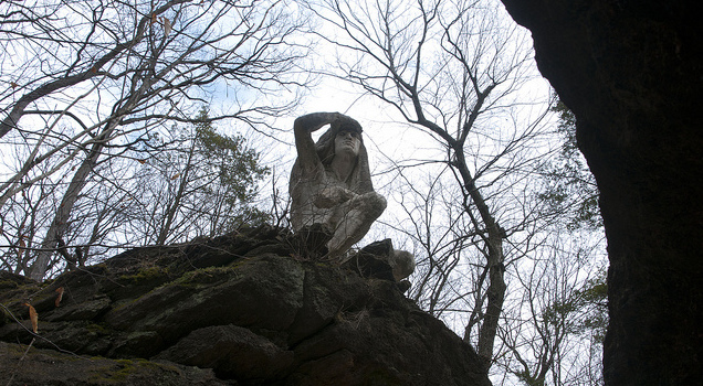 Statue dedicated to the Lenape in Wissahickon Park