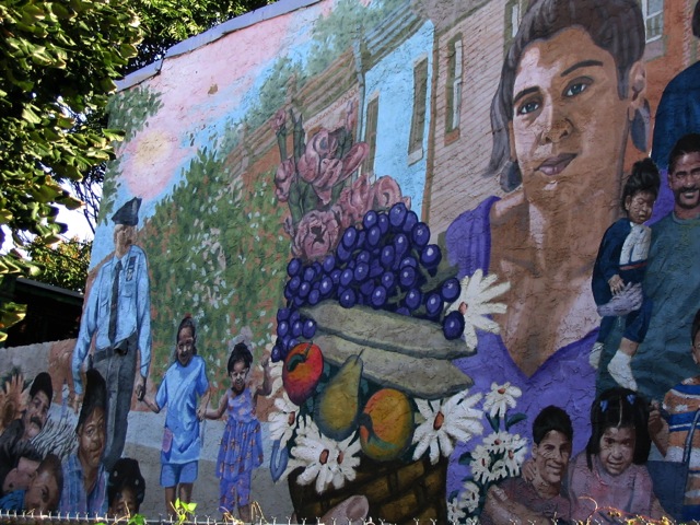 The mural at 9th and Indiana Streets, featuring HFH Board Member Peaches Ramos