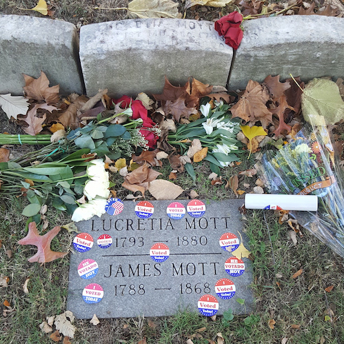 Lucretia Mott's grave after the election